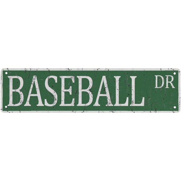 Street Sign Baseball Dr Vintage Signs Retro Tin Signs Aluminum Sign For Kitchen Home Garden Wall Bar Cafe Decor 4X16 Inches