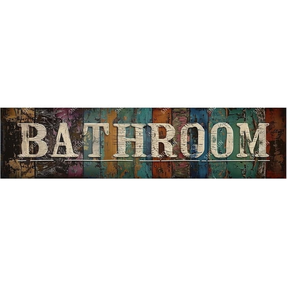 Street Sign Bathroom Funny Metal Signs Vintage Tin Sign Aluminum Sign for Home Street Yard Bar Cafe Garage Shop 16×4 Inches