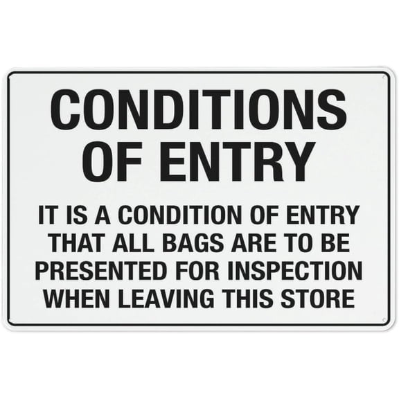 Street Sign Conditions Of Entry Landscape Sign Home Kitchen Farm Garden Garage Wall Decor 12X8Inch