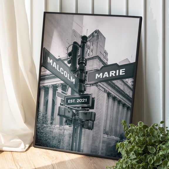 Street Sign Couple Gift for Engagement Anniversary with Names Bridal Shower Gift Fiance Valentines Gift Wedding Shower Gift Street Sign