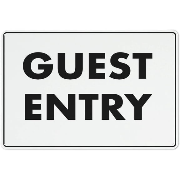 Street Sign Guest Entry Sign 8"x12" Rust Free Aluminum Metal, Weather Resistant Durable Easy To Mount, Indoor Outdoor Guest Access Marker