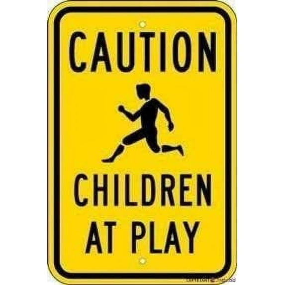Street Sign Indication Warning Sign Caution Children at Play S Wall Art Outdoor Indoor 12x8 Inches New Aluminum Metal tin Sign
