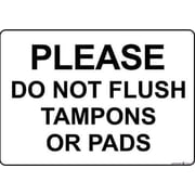 Street Sign Indication Warning Sign Please Do Not Flush Tampons Or Pads Wall Art Outdoor Indoor 12x8 Inches New Aluminum Metal tin Sign