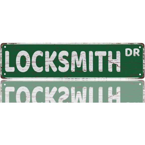 Street Sign Locksmith The Unique Wall Decoration of The Vintage Diner Metal Tin Sign Shop Cafe Restaurant 4X16 Inches