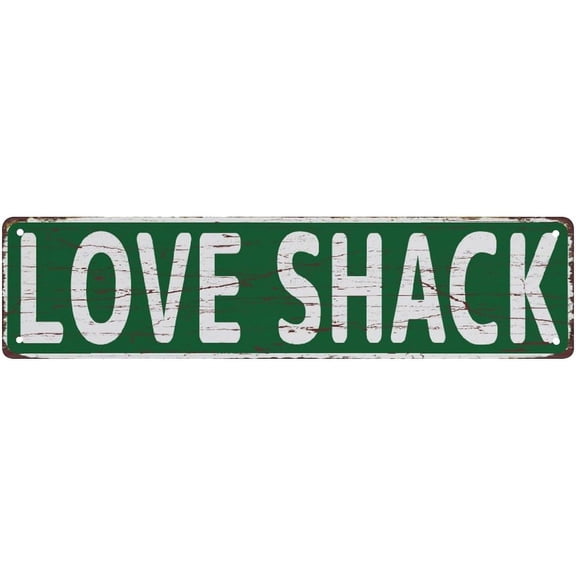 Street Sign Love Shack Vintage Rustic Retro Decor Funny Metal Tin Sign For Home Garage Wall Decor 4"x16"