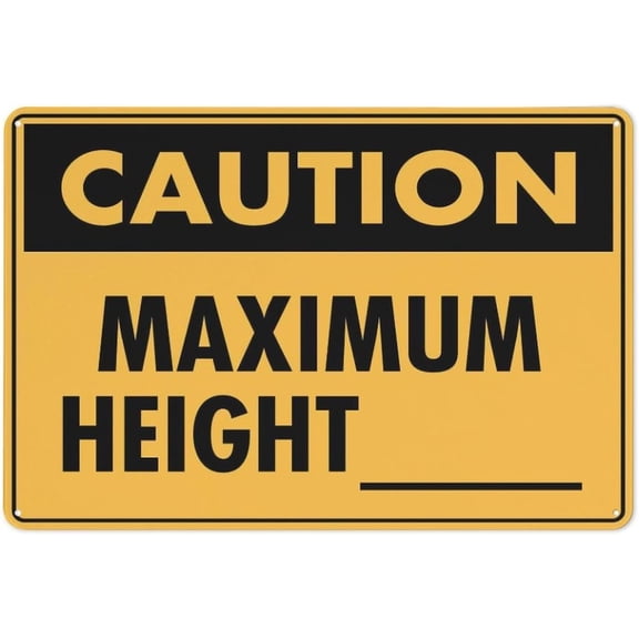 Street Sign Metal Tin Signs Caution Maximum Height Sign Metal 8"x12" Rust Free Aluminum, Indoor & Outdoor Use For Fence And Yard, Height Restriction Marker
