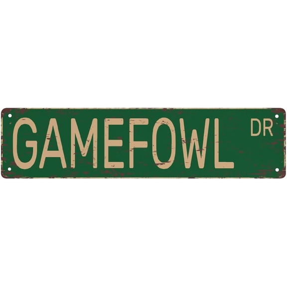 Street Sign Metal Tin Signs Gamefowl Poster For Home Office Bedroom Outdoors Cafes Pub Wall Decor Plaque Sign 16X4 Inch