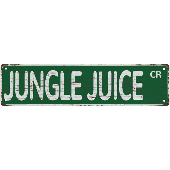 Street Sign Metal Tin Signs Jungle Juice Circle Vintage Signs Retro Tin Signs Aluminum Sign For Kitchen Home Garden Wall Bar Cafe Decor 4X16 Inches