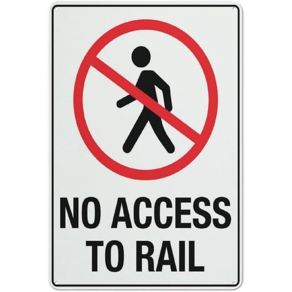 Street Sign Metal Tin Signs No Access To Rail Sign Metal 12"X8" Rust Free Aluminum,Indoor & Outdoor Use For Fence And Yard
