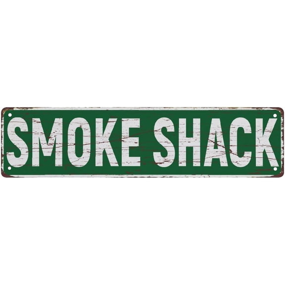 Street Sign Metal Tin Signs Smoke Shack Vintage Metal Sign Retro Metal Plaque Bar Pub Poster Wall Art Decor Tin Sign 4X16 In / 10X40 Cm