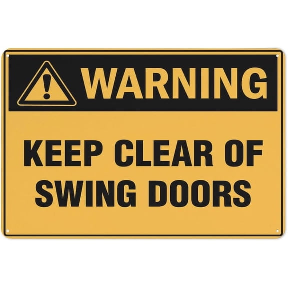 Street Sign Metal Tin Signs Warning Keep Clear Of Swing Doors Retro Vintage Sign 8"x12", Home Bar Pub Kitchen Restaurant Wall Decor Plaque, Swing Door Safety Marker