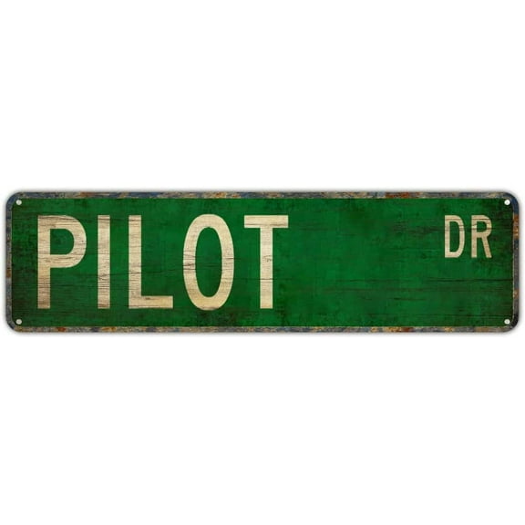 Street Sign Pilot Pilot Gift Pilot Sign Airline Pilot Pilot For Wall Sign Vintage Classic Home Decor 16X4 Inches Metal Aluminum Sign