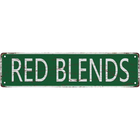 Street Sign Red Blends Tin Sign, 4"x16" Vintage Aluminum Sign Man Cave Bar Home Wall Decoration