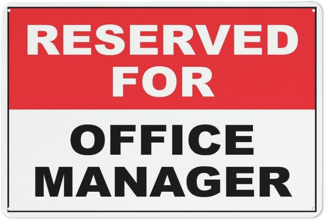 Street Sign Reserved For Office Manager Sign Metal 12