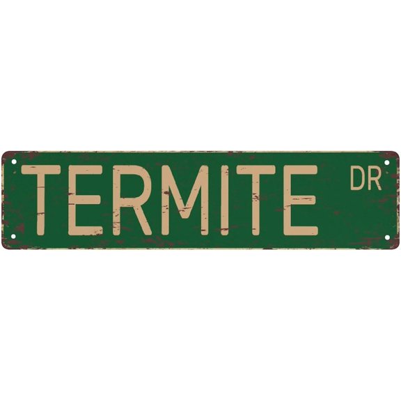 Street Sign Termite Animal Signs Metal Tin Signs, Funny Wall Decor For Home/Bedroom/Man Cave/Bar/Pub 16X4 Inch