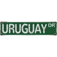 thumbnail image 1 of Street Sign Uruguay Dr Sign Rustic Metal Tin Sign Home Outdoor Art Wall Decorations For Cafe Bar Kitchen 4X16 Inch, 1 of 7