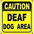 thumbnail image 1 of Street Sign Wall Art Plaque Dog Caveat Sign/Caution Deaf Dog Area Outdoor Sign Yard Decoration Signs Outdoor & Indoor Aluminum Metal Tin Sign 8 X 8 Inch, 1 of 5