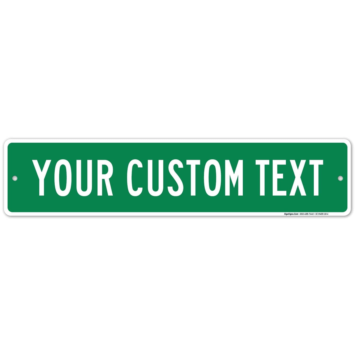 Green Border Street Sign Custom Street Sign - 4x18 Inch Personalized ...
