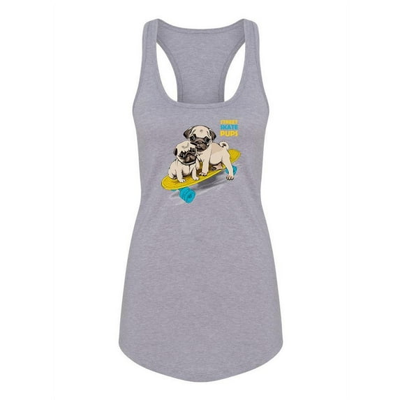 Street Skate Pugs Tank Women -Image by Shutterstock, Female Medium