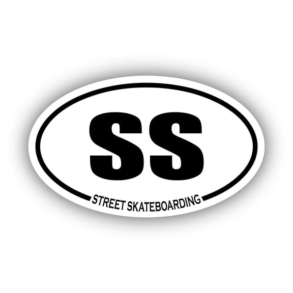 Street Skateboarding SS Oval Bumper Sticker 3M Vinyl Decal 3 in x 5 in