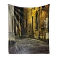 thumbnail image 1 of Street Soft Flannel Fleece Throw Blanket, Old Empty Dark City Streets Avenues with Homes Photograph Civilization Print, Cozy Plush for Indoor and Outdoor Use, 50" x 60", Multicolor, by Ambesonne, 1 of 5