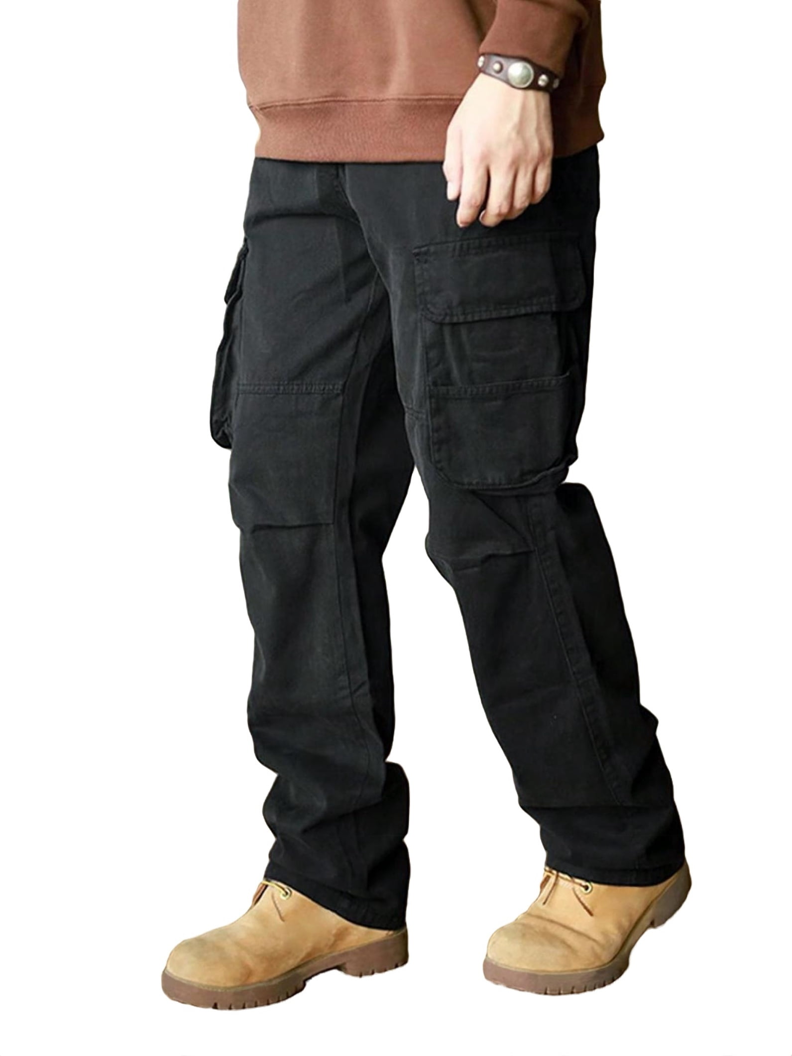Street Solid Wide Leg Black Men Pants (Men's) - Walmart.com
