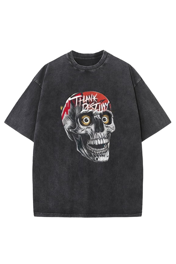 Street Style Essentials Hip-hop Washed Distressed Tees for Men