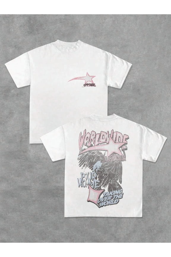 Street - Style - Inspired "Worldwide Official" Double - Sided Printed T - Shirt, 100% Cotton