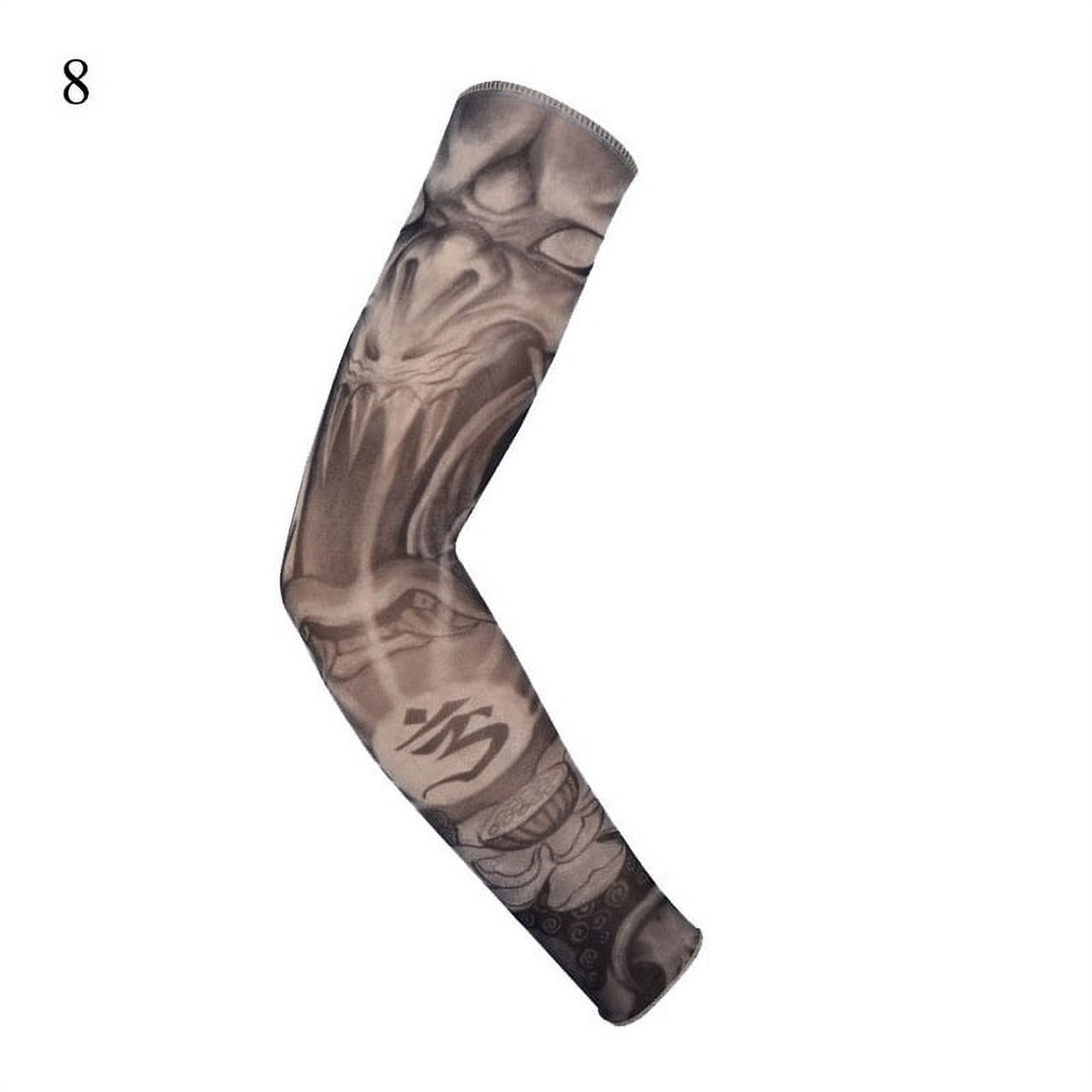Street Tattoo Arm Sleeves Sun UV Protection Arm Cover Seamless Outdoor ...