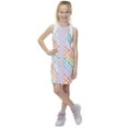 thumbnail image 1 of Street Tennis Club Girl Tennis Outfit – Sleeveless Tennis Dress with Shorts in Rainbow Gingham Pattern - Size S/6, 1 of 3