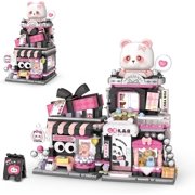 Street View Gift Shop Mini Building Blocks, MOC Creative Building Toys Cute Panda Animals Building Set for Girls 14+, Simulation Architecture Construction Toy, Gift Idea for Kids Adults 938 PCS