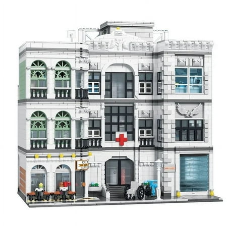 Modular 4-Level Hospital With Ambulance Building Block Set | 4,954 Pieces | GJ-CH