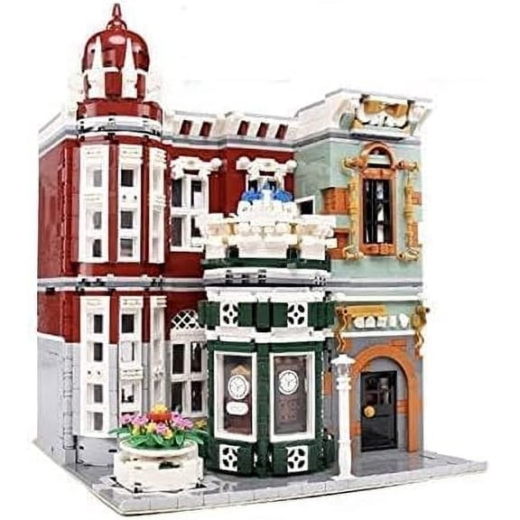 Street View Vintage Antique Shop Modular City Building Block Set, 3,037 Pieces with Light Kit, European Town Architecture Display Model Toys & Bricks