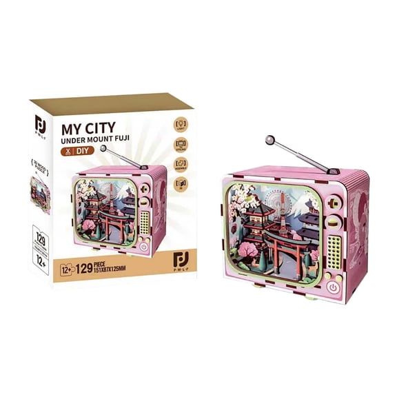 Street View of Paris 3D Wooden Puzzle with LED Lights, DIY Craft Model Kit, Elegant Home Decor and Creative Gift Idea