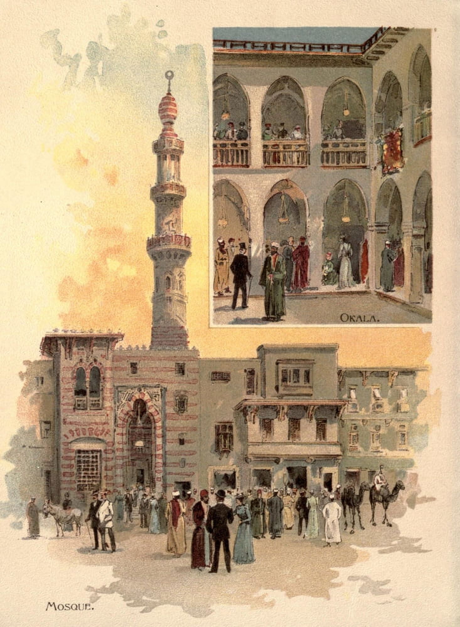 Street in Cairo 1893 Mosque Canvas Art - Charles Graham (18 x 24)