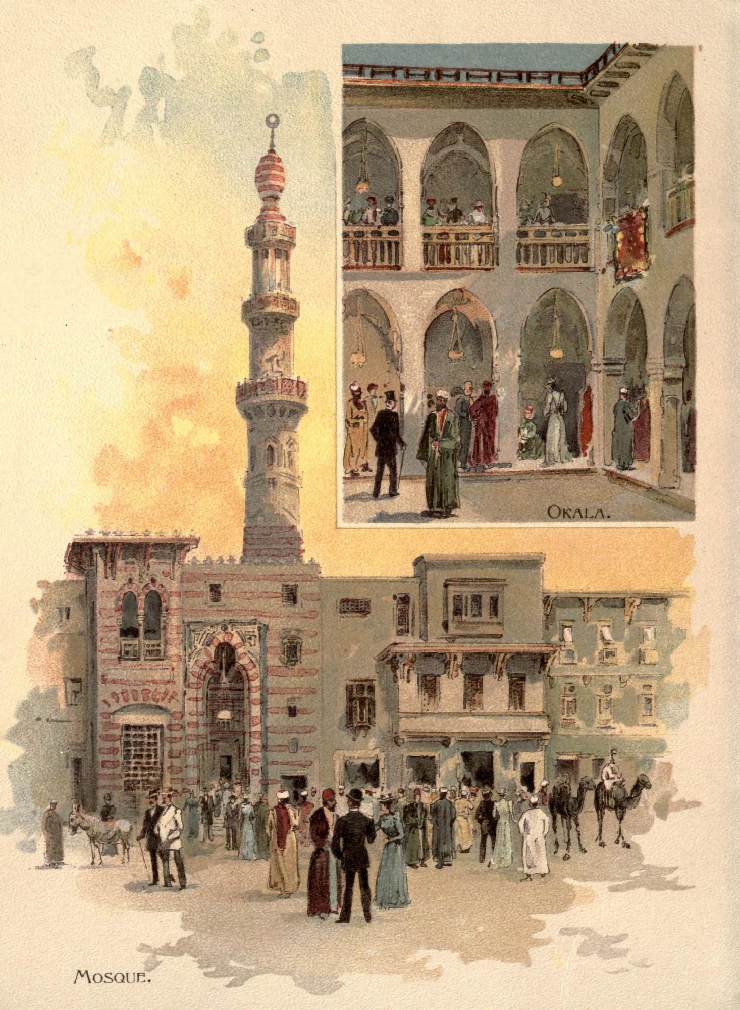 Street in Cairo 1893 Mosque Canvas Art - Charles Graham (24 x 36)