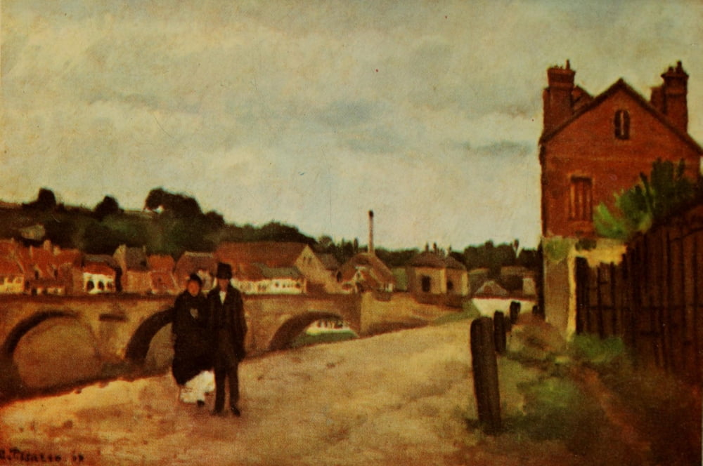 Street in Pontoise 1867 Canvas Art - Camille Pissarro (24 x 36)