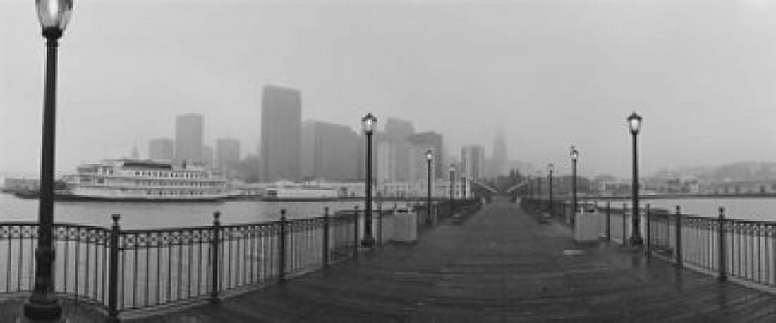 Street lamps on a bridge San Francisco California USA Canvas Art - Panoramic Images (15 x 6)
