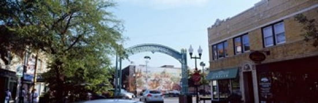 Street scene Lincoln Square Chicago Cook County Illinois USA Canvas Art - Panoramic Images (18 x 7)