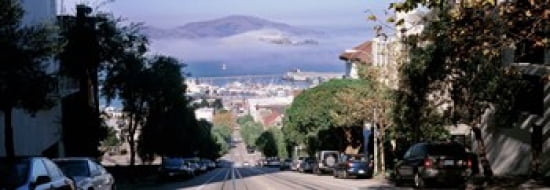 Street scene San Francisco California USA Canvas Art - Panoramic Images (36 x 13)