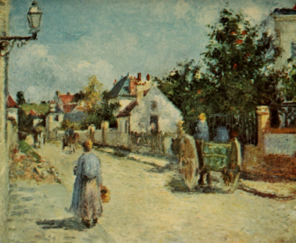 Street scene in Pontoise 1879 Canvas Art - Camille Pissarro (18 x 24)