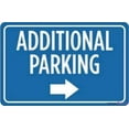 thumbnail image 1 of warning plaque Additional Parking Print Blue White Right Arrow Picture Symbol Notice Car Park Lot Business Office sign Courtyard decoration, office signs For Outdoor & Indoor 8 X 12 Inch, 1 of 4
