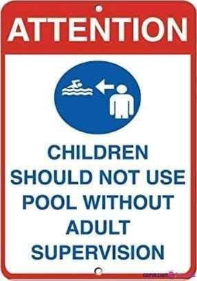 Pool Unsupervised Sign Street sign warning plaque Attention Children Don't Use Pool Without ...