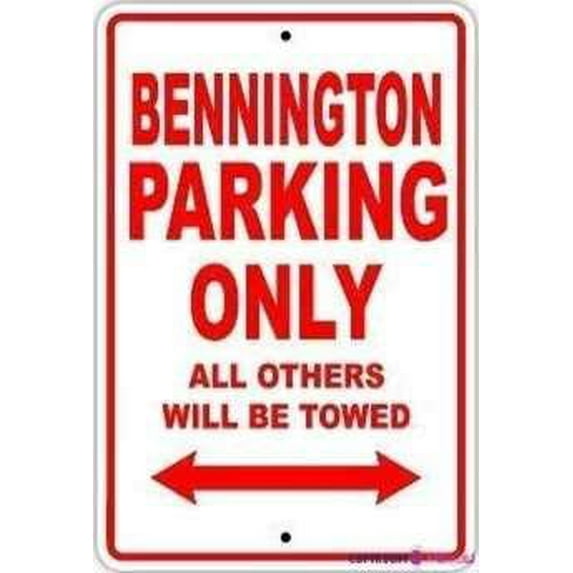 Street sign warning plaque Bennington Parking Only All Others Will Be Towed Boat Ship Yacht Marina Lake Dock Yawl Craftmanship Plate Sign Wall Decor For Outdoor & Indoor office Sign 8 X 12 Inch