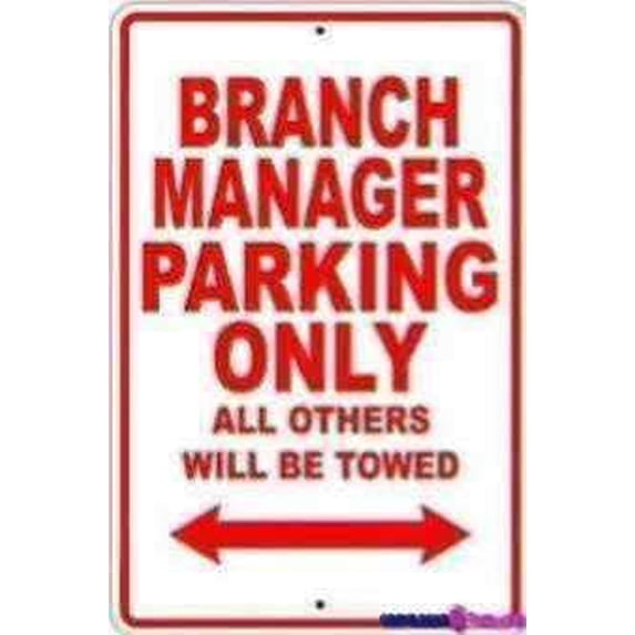 Street sign warning plaque Branch Manager Parking Only Metal Tin Sign Wall Art Decor Safety Warning Signs For Outdoor & Indoor office Sign 8 X 12 Inch