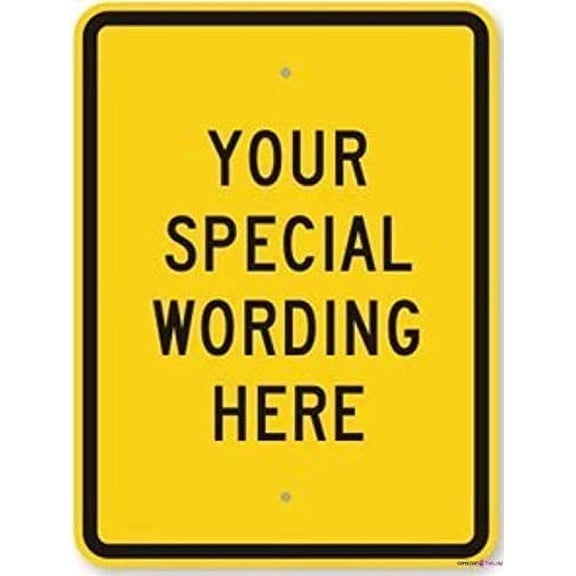 Street sign warning plaque Customizable Vertical Yellow & Black Template, Heavy-duty Metal Tin Sign Wall Art Decor Safety Warning Signs For Outdoor & Indoor office Sign 8 X 12 Inch