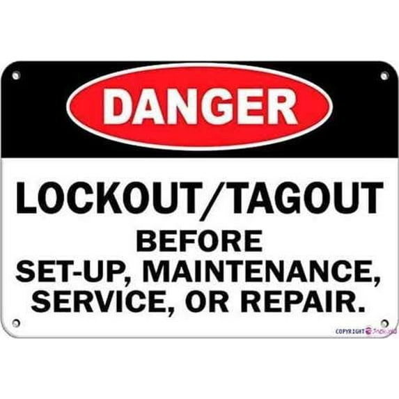 Street sign warning plaque Metal Tin Danger Lockout/tagout Operating ...