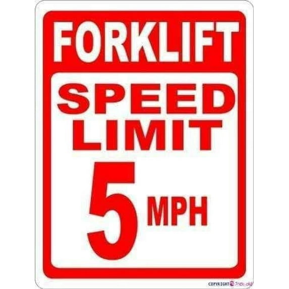 Street sign warning plaque Metal Tin Forklift Speed Limit 5 Mph Warehouse Safety Metal Aluminum For Wall Art 8x12 Inch Office Signs Outdoor & Indoor Sign