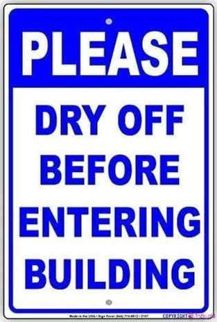 Street sign warning plaque Metal Tin Please Dry Off Before Entering ...