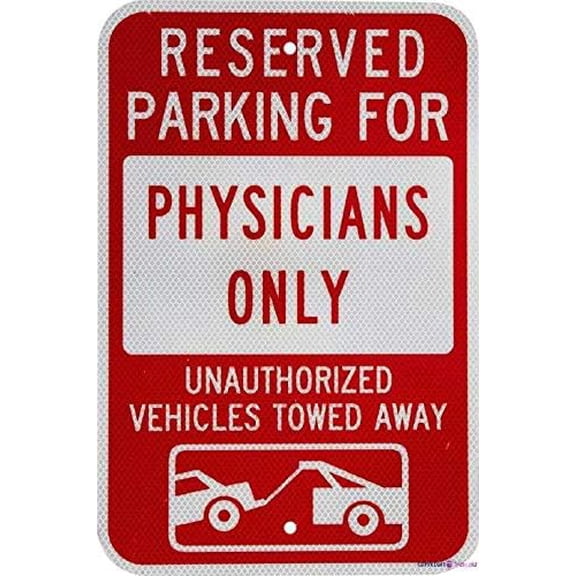 Warning Plaque Reserved Parking For Physicians Only Room 8''x12'' Decor Metal Sign Wall Outdoor & Indoor
